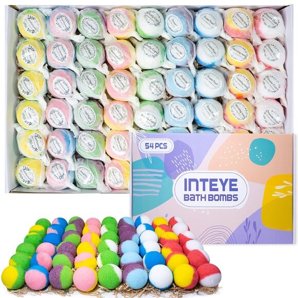 Luxury Bath Bombs Gift Set - 54pc Skin-Nourishing Mineral Bath Salts with Natura,New Products : American Fashion Style Bags On Sale
